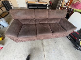 Ashley Furniture DuraPella Coffee Brown Sofa / Couch - Faux Suede Microfiber