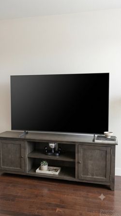 Solid Wood TV Stand / Media Console & LG 75" Smart TV