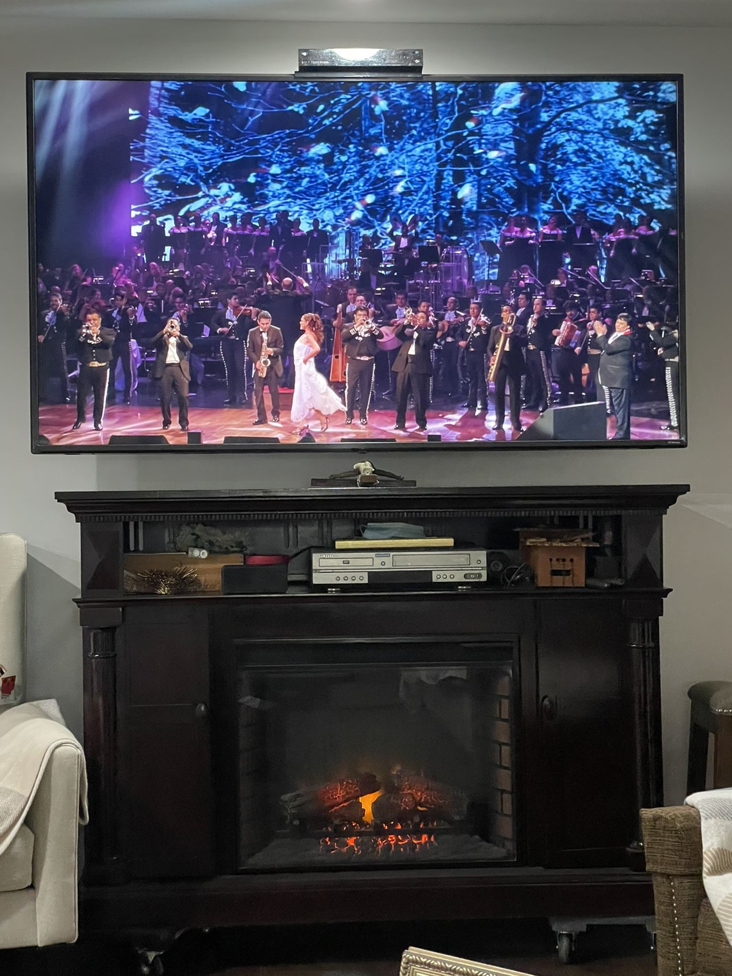 Electric Fireplace And Cabinet