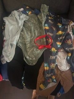 one bag of baby boy clothes $10 size 12months