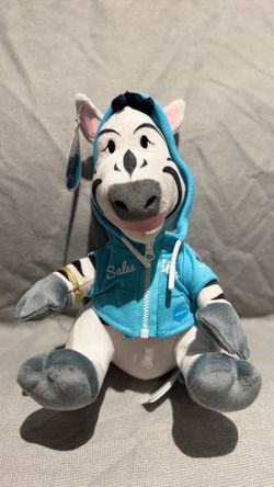 Salesforce Zig the Zebra Plush Stuffed Animal Blue Hoodie, Small, 2023, Tags