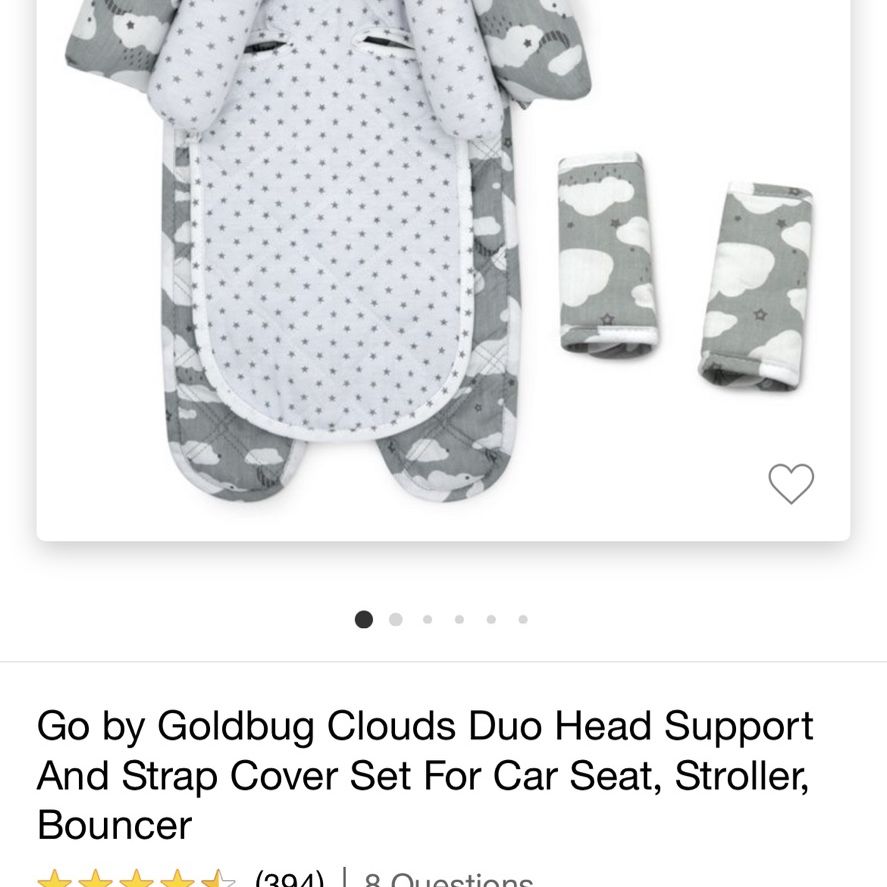 Go By Goldbug Clouds Duo Head Support And Strap Cover Set For Car