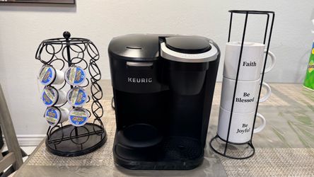 Cafetera tasas y organizador giratorio de cápsulas de café
