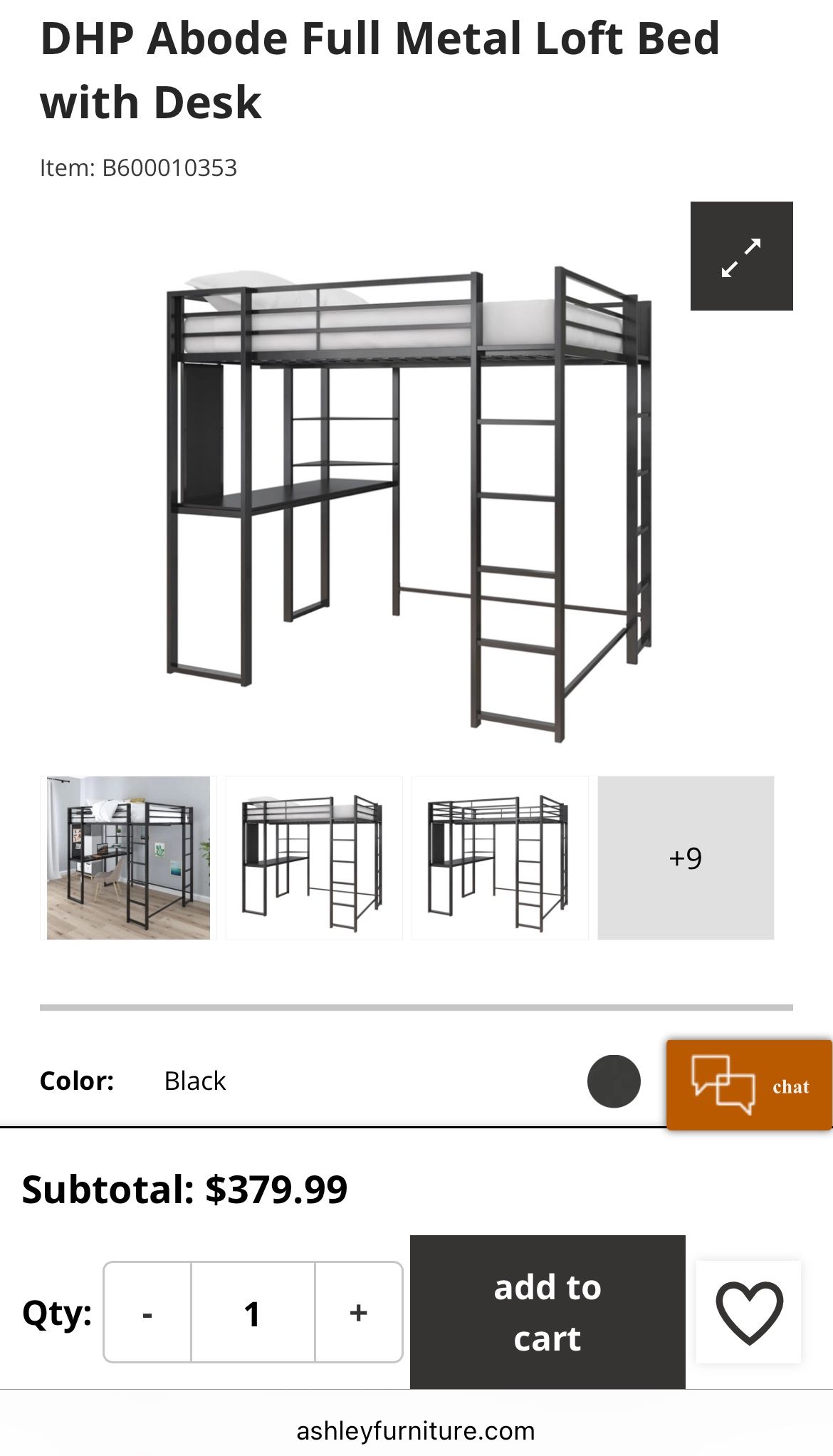 Metal Frame Loft Bed With Desk