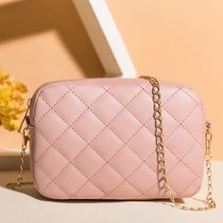 New, Mini Quilted Zip Chain Bag
