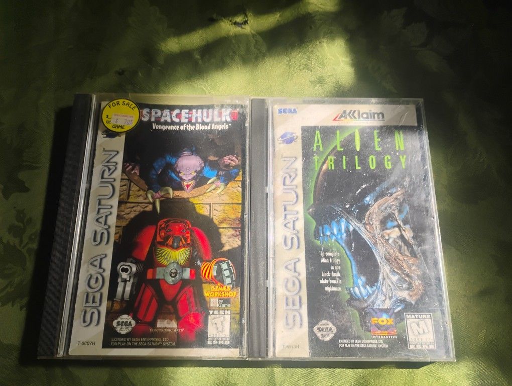 Trade Sega Saturn Games Alien Trilogy And Space Hulk Vengeance Of The Blood Angels 