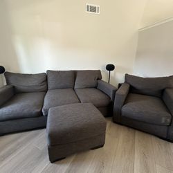 Deep Sofa, Chair, Ottoman Set