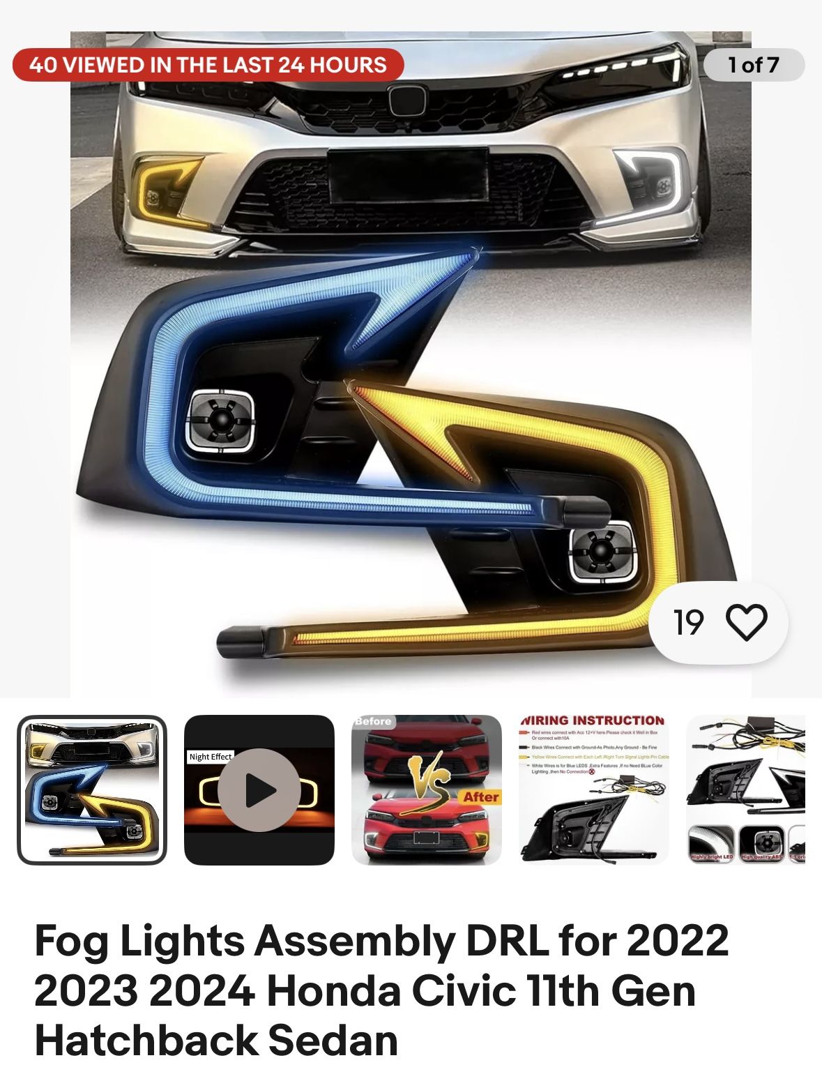 11th Gen Civic Aftermarket Fog Lights