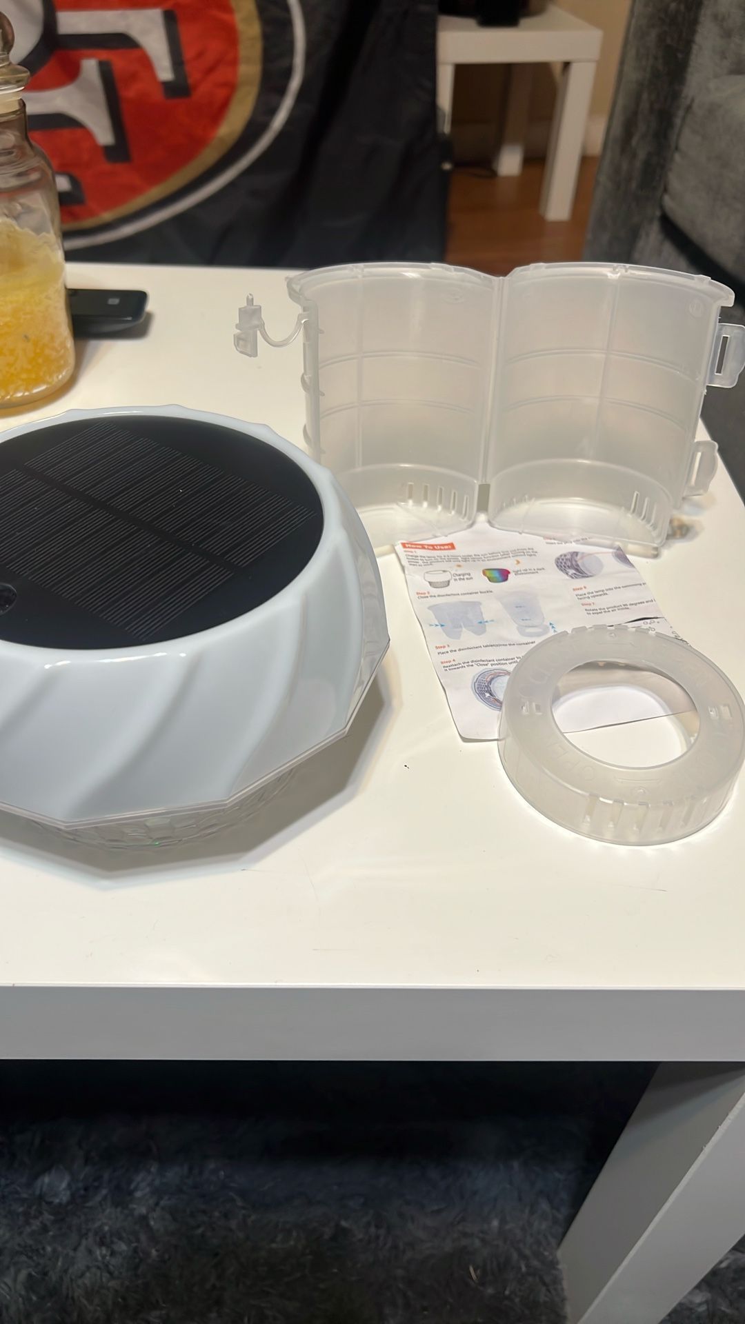 Color Changing Pool Light and Chlorine Table holder