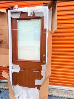 Exterior Entry Door 32x80-in Left-Hand Inswing with Glass Panel