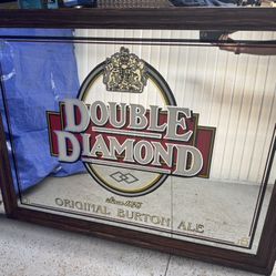 Large Double Diamond Ale Mirror 53”W X 41” H. Great For A Mancave. Must Pickup