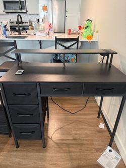 Desk and nightstand