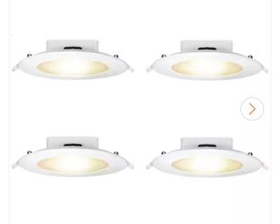 6 in. 1200 Lumens Selectable CCT Dimmable Integrated LED Canless Recessed Light Kit,
