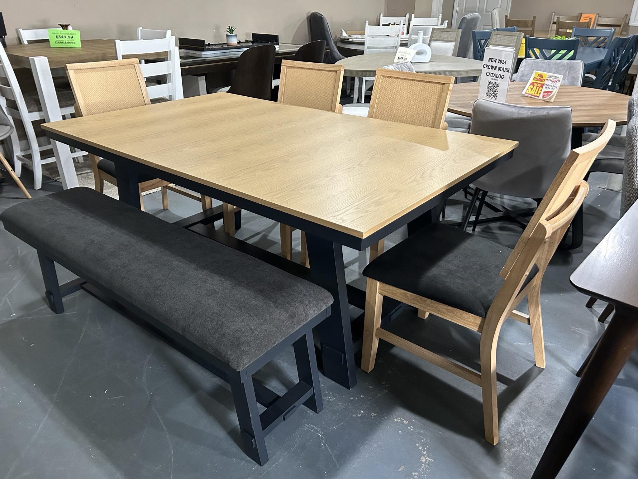 New  6pc Dining Table & Server Set