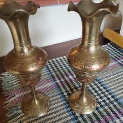 Antique Brass Candle Holders