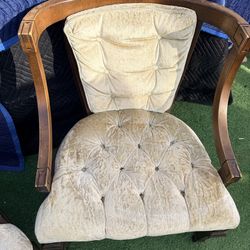 vintage wooden chair set.