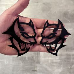 Black Bat Mask Fender Badges