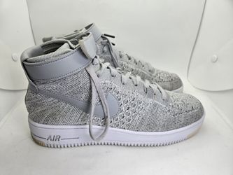 Nike Air Force 1 Ultra Flyknit Mid Shoes Men's 9 Wolf Grey Athletic Gym Sneakers