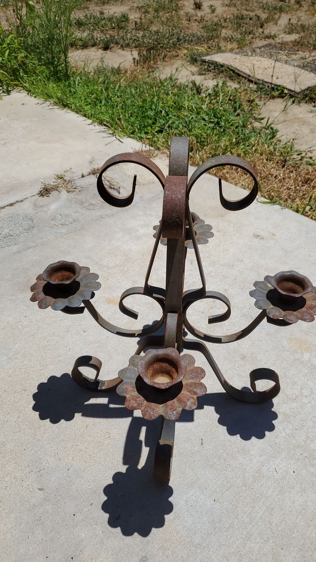 Antique wrought iron candelabra