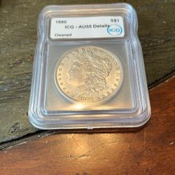 1880 Morgan Silver Dollar Graded AU55! 