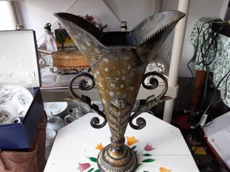 Very Unique Looking VINTAGE Metal Vase