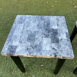 Grey Marble Tables. 