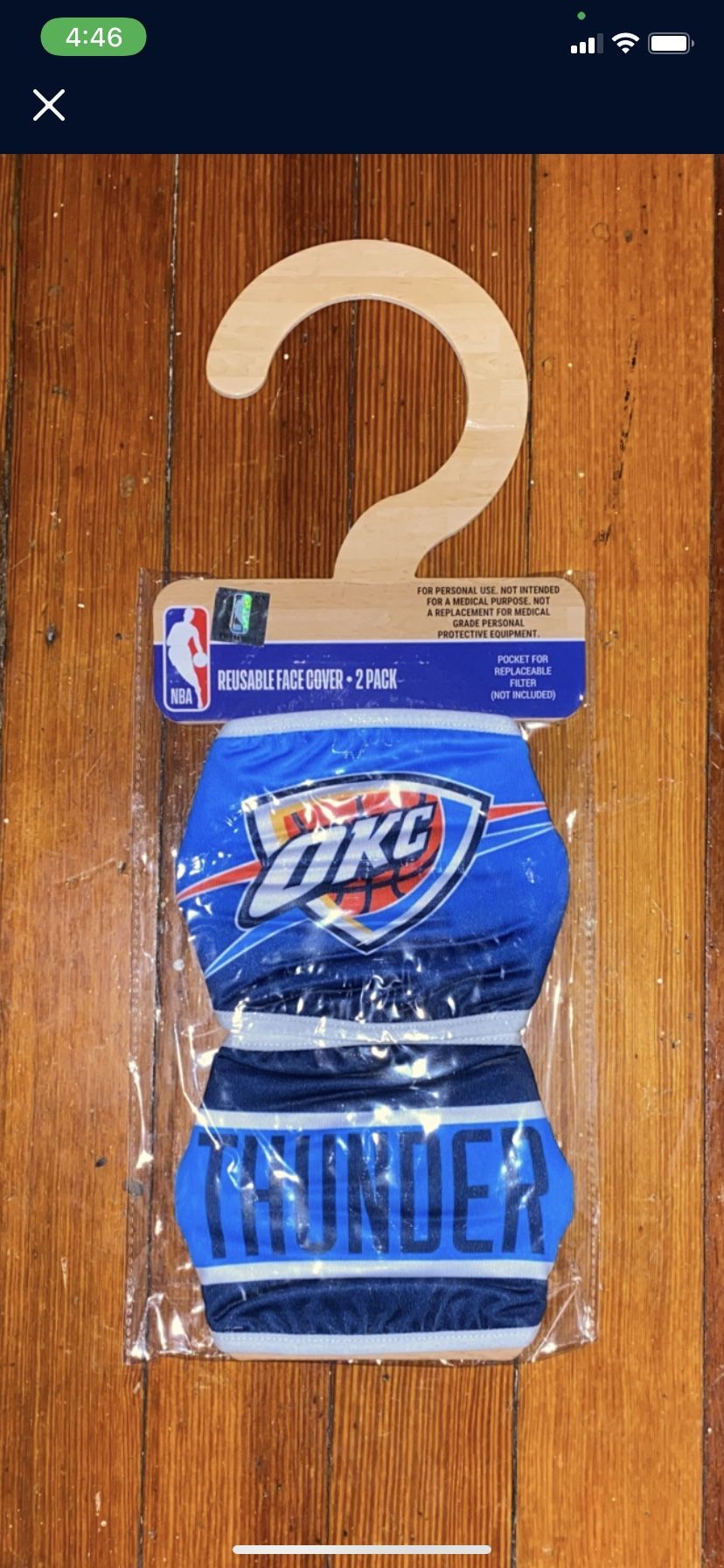 Oklahoma Thunder Face Masks- 2 Pack