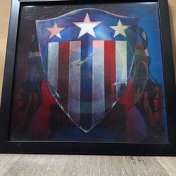 Avengers Marvel Captain America Lenticular 3'D Wall Art 13"x 13"