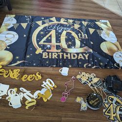 Birthday Decorations 40th - Like New