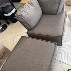 Chair And Foot Stool Set 