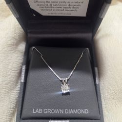 Elegant Silver Lab Grown Diamond Necklace...