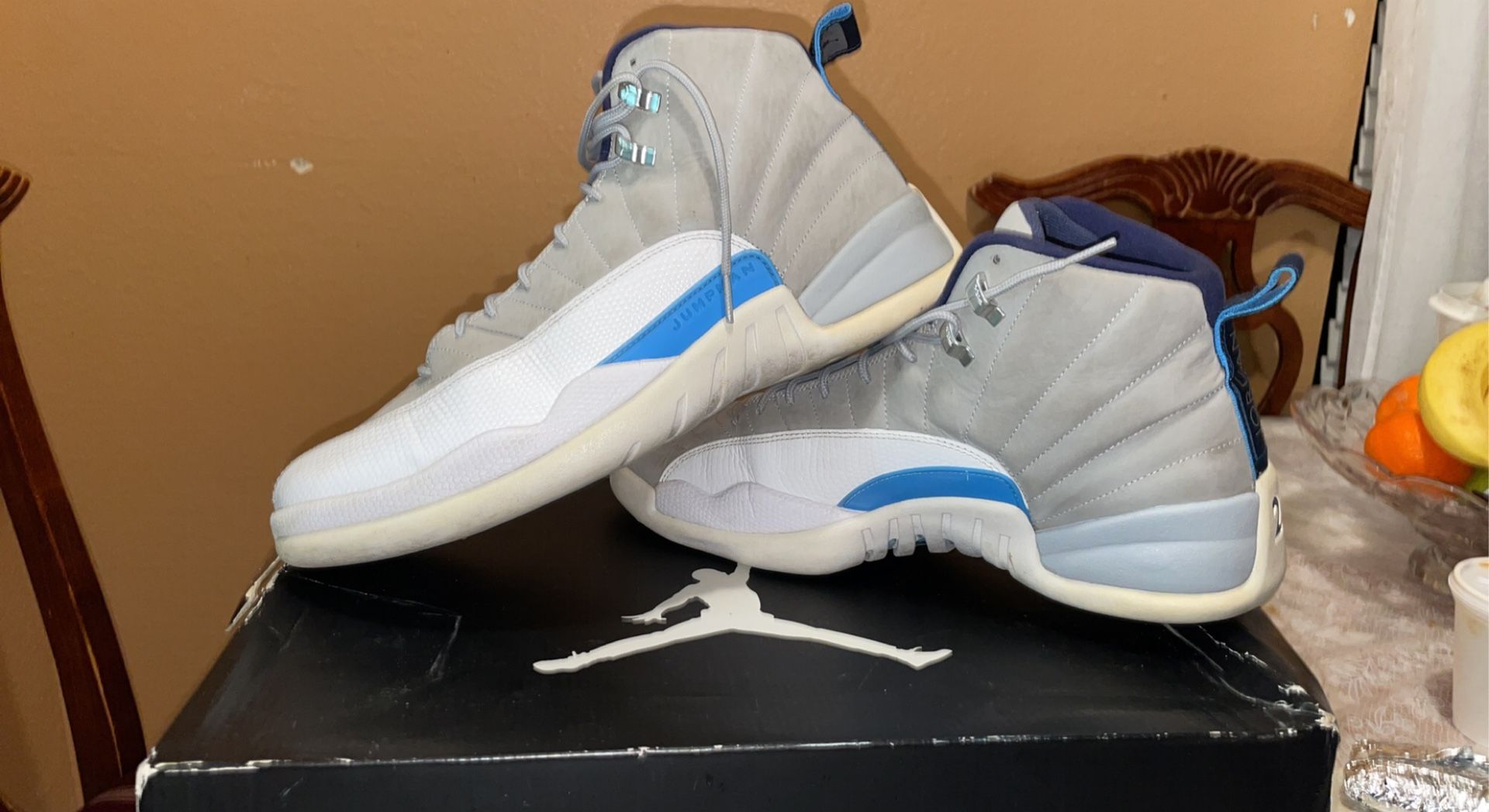 Jordan 12 'Grey University Blue' size 13