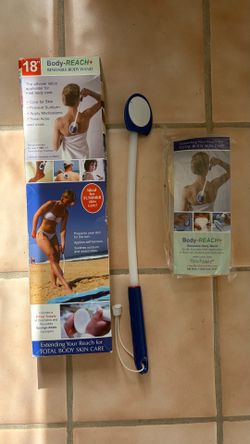 New Body-REACH+Bendable Body Wand 18"Lotion Applicator with xtra Sponges