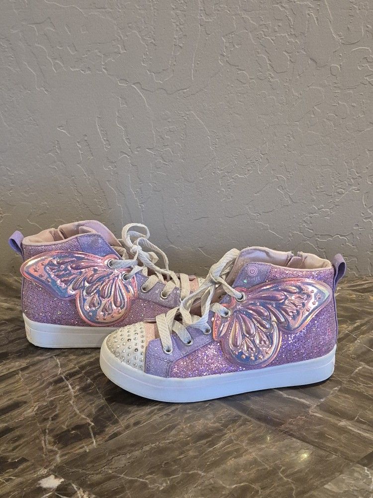 USED :Girl Skechers twinkle toes Shoes Size U.S 3