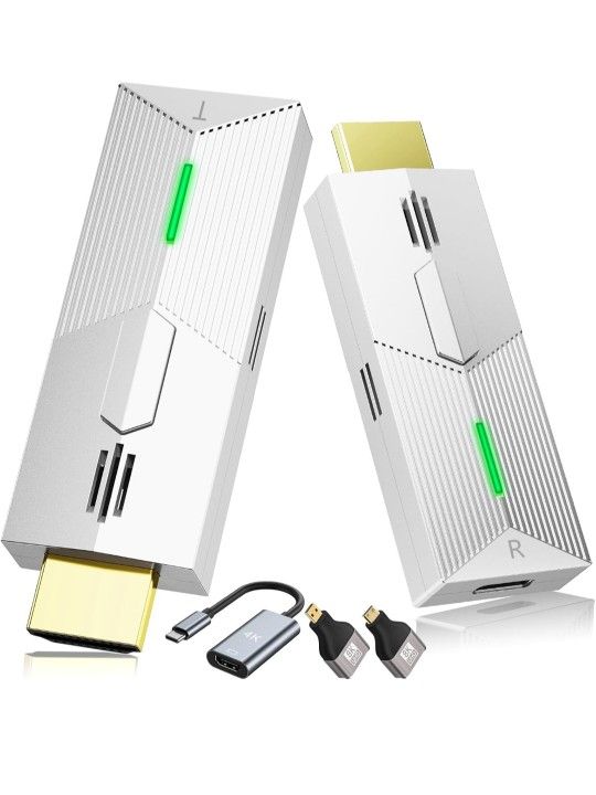 Wireless HDMI Transmitter and Receiver 30m, 4K Decode 1080P@60Hz Plug & Play HDMI Wireless Adapter, Portable Dual Band 2.4G/5G for Office Meetings