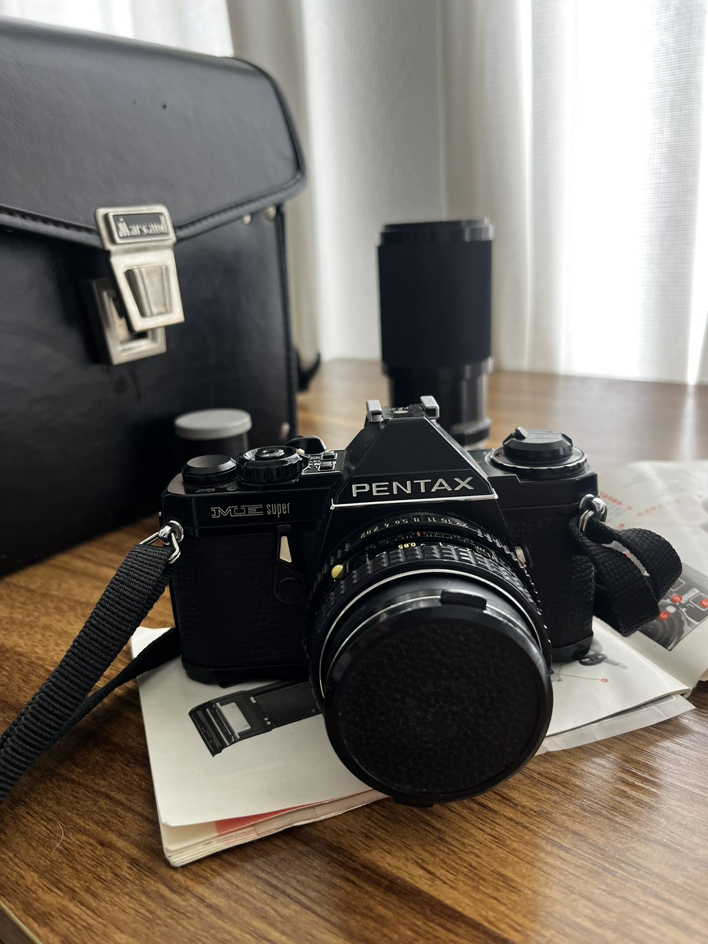 Pentax Black ME Super 35mm SLR Camera Kit w/ 50mm Lens - Very Good