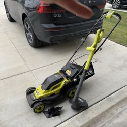 13” Ryobi Push Mower + Weed Eater