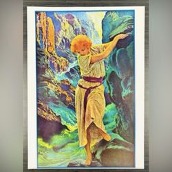 THE CANYON Original Vintage Print Poster Maxfield Parrish Fine Art Deco Nouveau  Antique 1970’s Collectible NeoClassical Allegory Allegorical Painter
