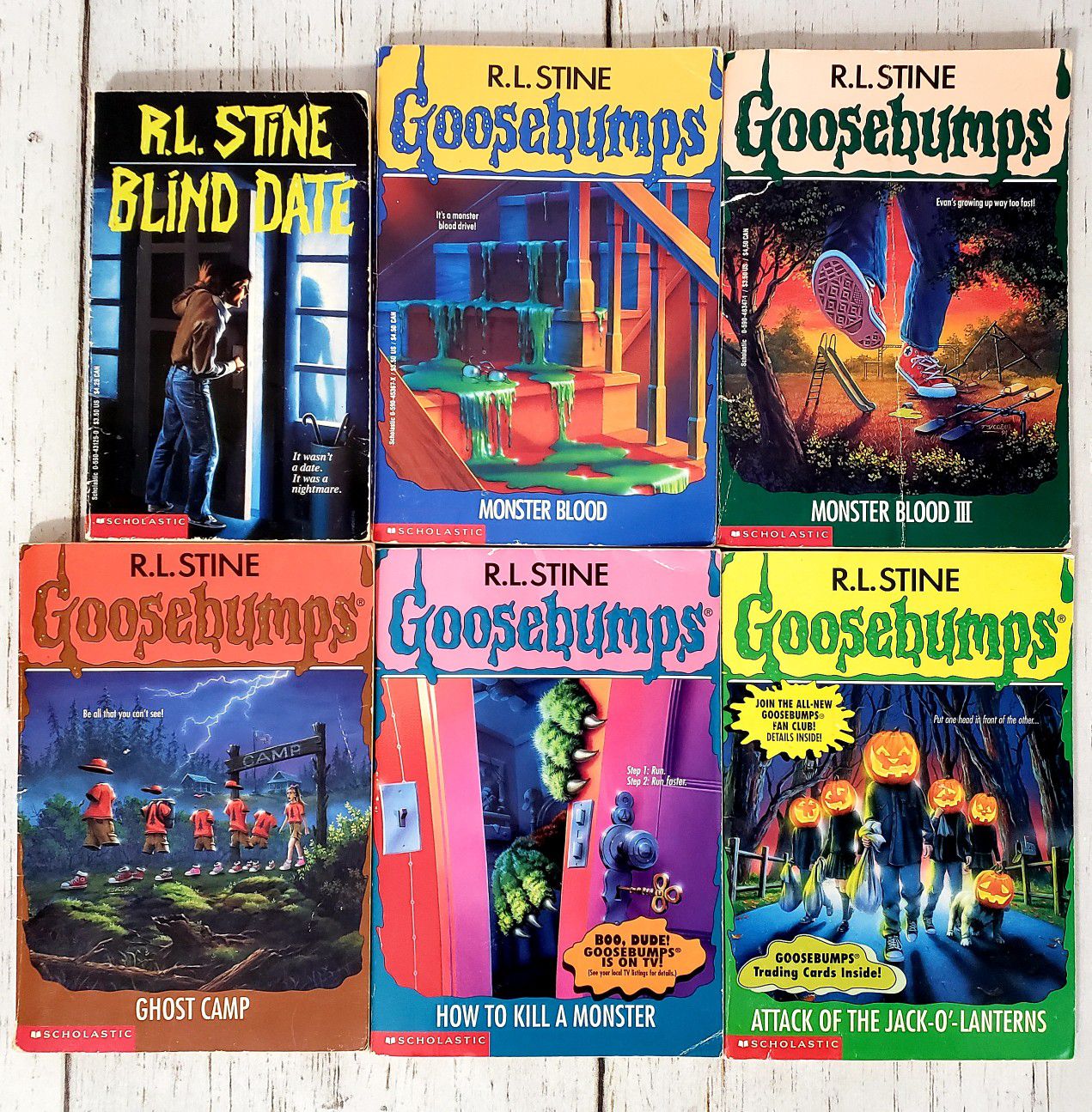 Goosebumps RL Stine Lot of 6 Paperback Books Blind Date, #3, #29, #45, #46, #48