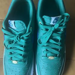 Green/blue Nike Air Force Ones For Sale