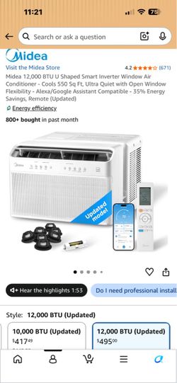 MIDEA Window U shape AC