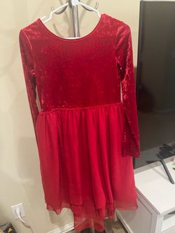 Cat &Jack red velvet and tulle holiday dress size 14/16