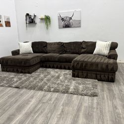 Brown Sectional Couch - Free Delivery