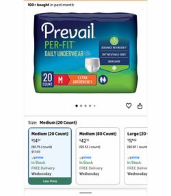 Prevail adult pads and pull-ups