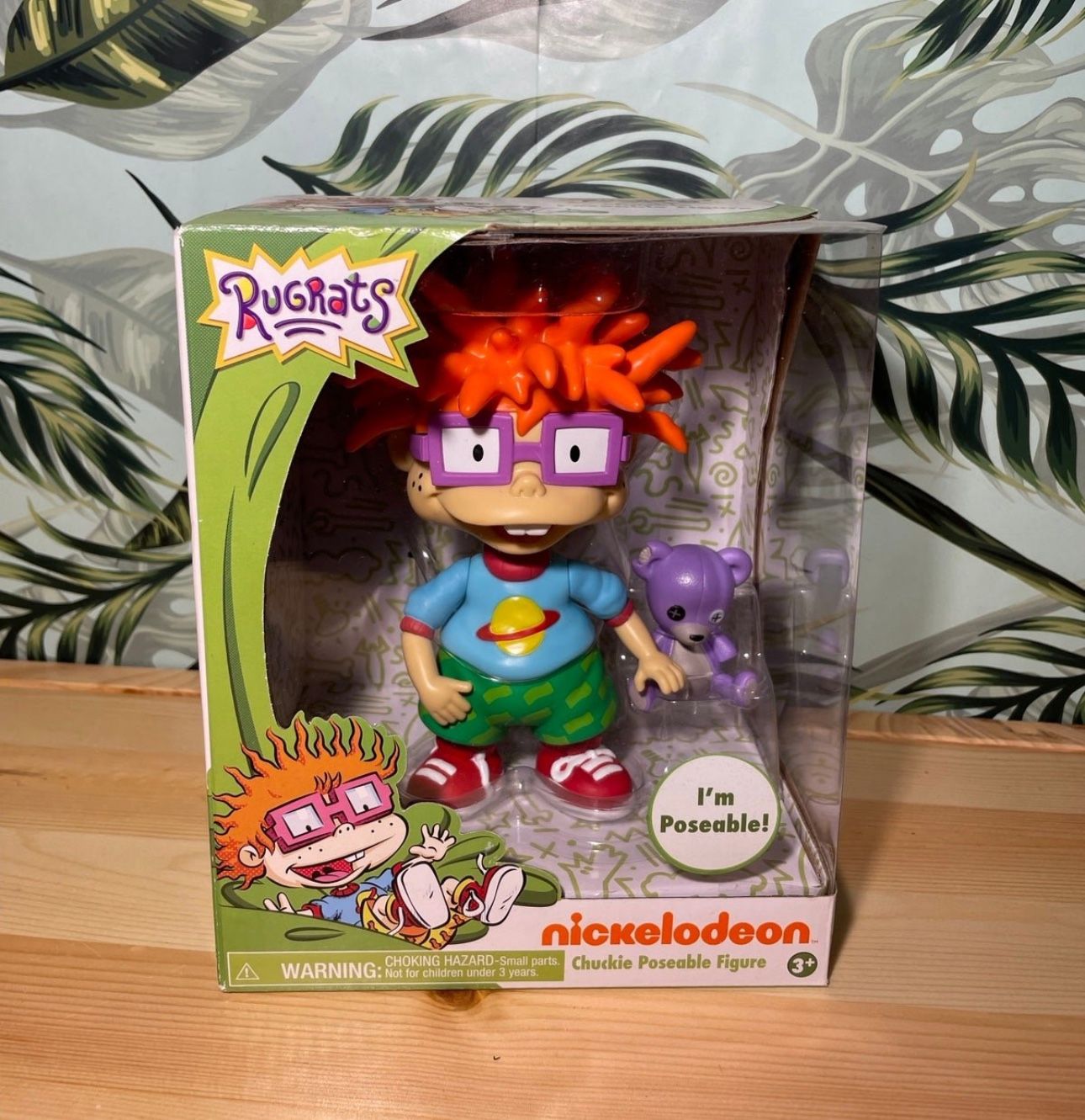 2017 Just Play Nickelodeon Rugrats Poseable Chuckie Figure W/ Teddy Bear