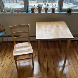 Solid Wood Square Dining Table And Optional Chair
