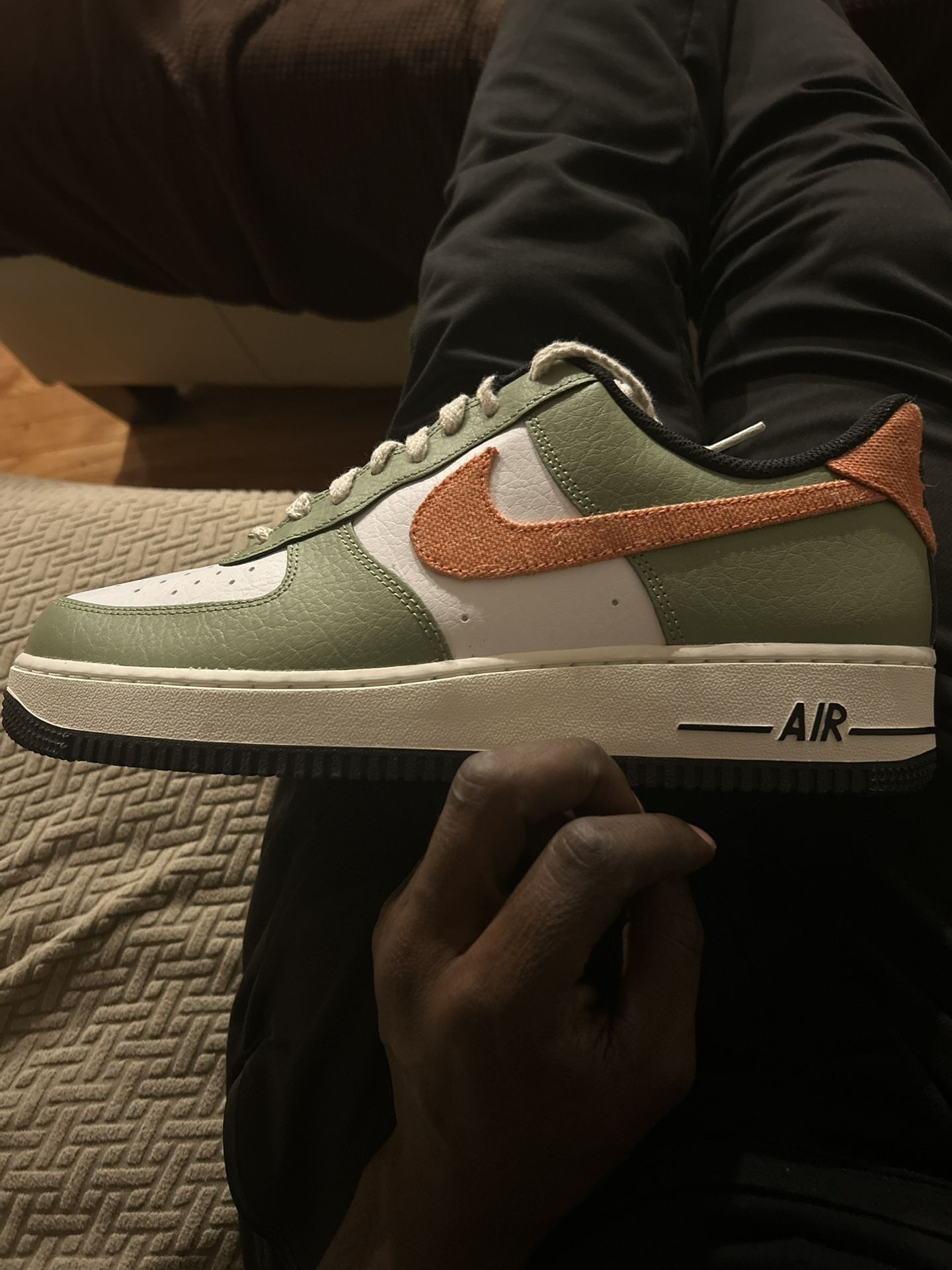 Air Force 1 Oil Green Orange Size 12
