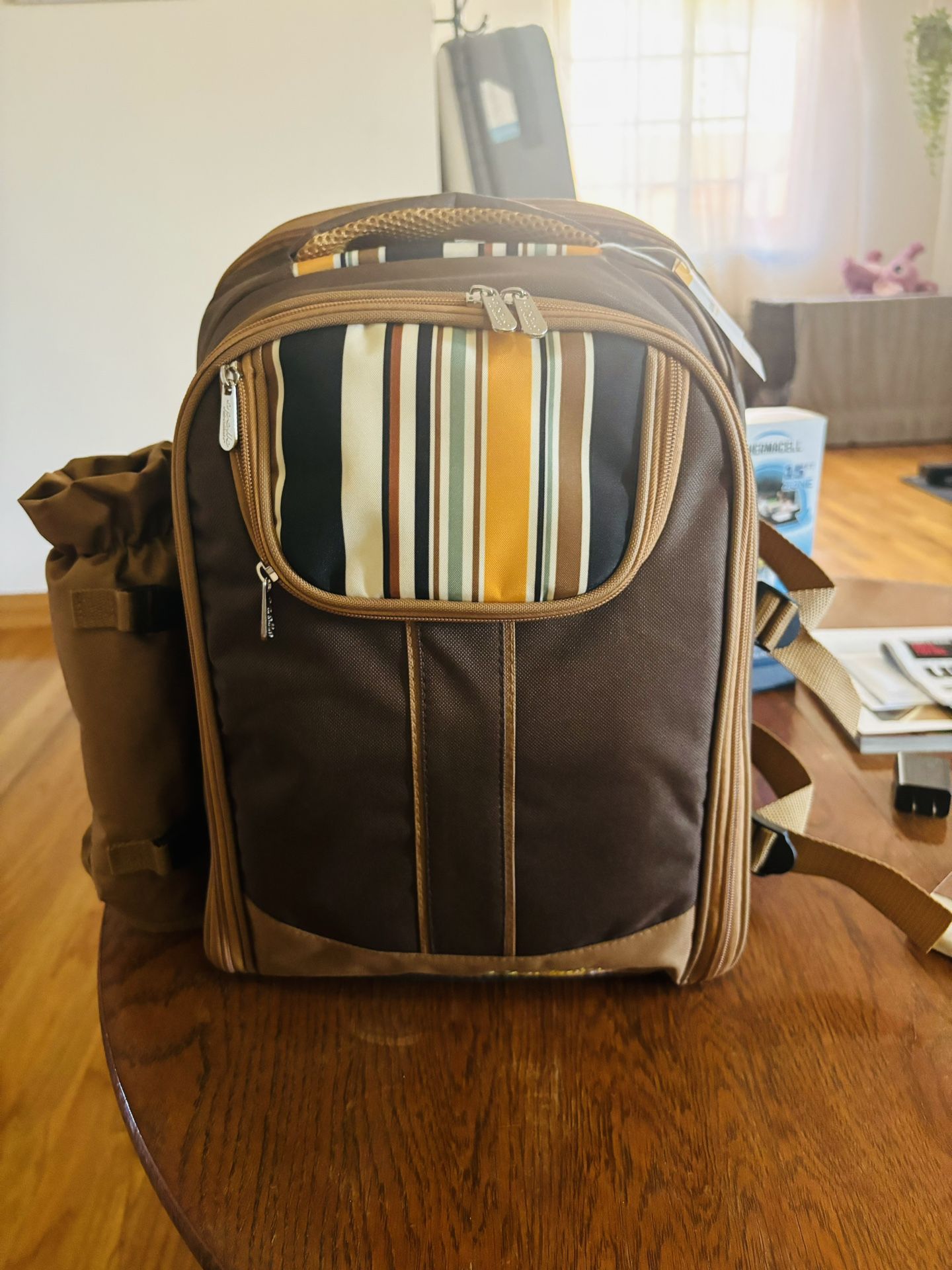 Hap Tim Picnic basket backpack for 4 Person with Blanket, Wine Holder, Cooler Compartment, Cutlery Set, Couples Gifts, Mr & Mrs Gifts, Bridal Shower G