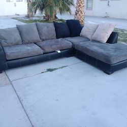 2 Piece Gray Sectional Sofa Couch-DELIVERY AVAILABLE
