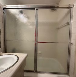 *** Sliding Glass Shower Doors with Chrome Frame